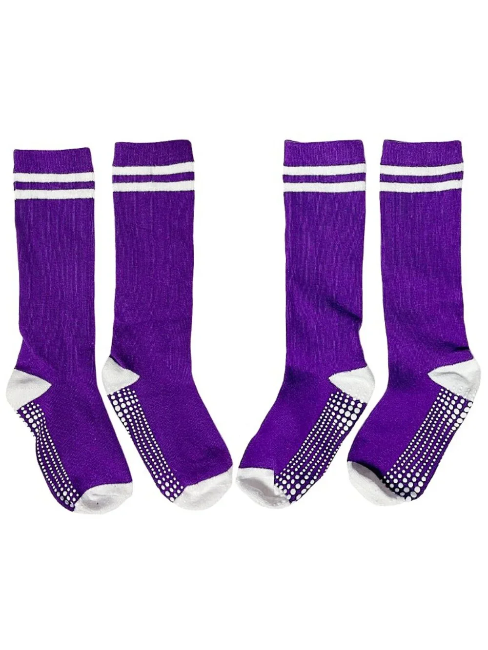 Girls Grip Knee High Socks 5 Pack Pink Purple LA Active 7-9Y